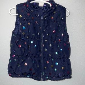 star print puffer vest